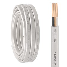 14/2 NM-B Wire with Ground - 15FT 14 Gauge Non-Metallic Sheathed Cable Pure C...