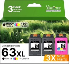 63XL Ink Cartridges Black And Color Replacement For HP Ink 63 XL Combo Pack