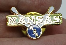 VTG Kansas WBA Bowling Lapel Hat Pin GoldTone Enamel Accents Retro #J-14 VTG Kansas WBA Bowling Lapel Hat Pin GoldTone Enamel Accents Retro #J-14