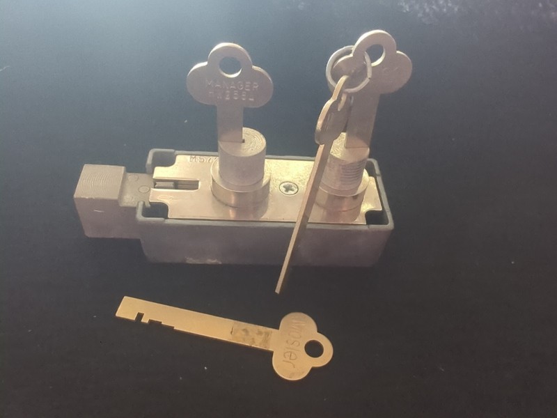 Mosler 5700 Special Lock W Guard Keys & Renter Keys New Old Stock Vintage