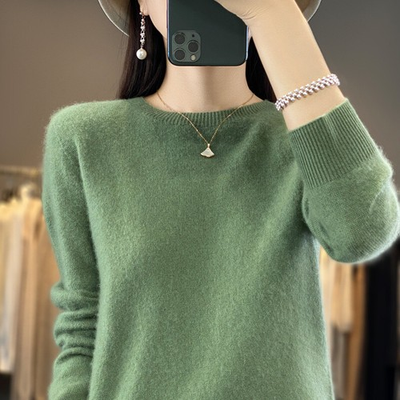#ad #ad Women 100% Wool Soft Sweater Crew Neck Cashmere Pullover Autumn Winter Casual $27.45