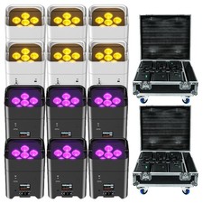 9600 mAh Wireless LED stage Uplight 6X18W RGBWA UV Rechargeable Par Light App