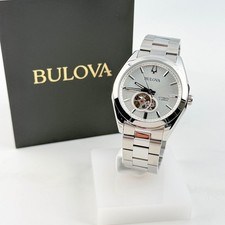 Bulova Suveyor 96A274 Automatic White Dial Stainless Steel Men's Wristwatch NEW