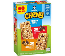 Quaker Chewy Granola Bar, Variety Pack, 60 ct.