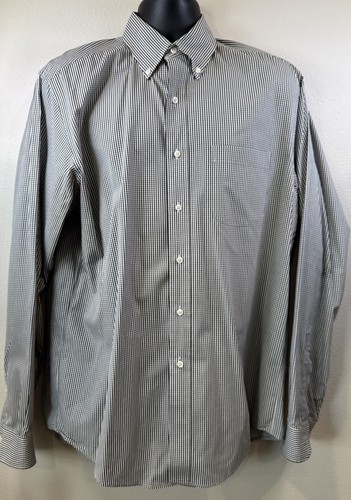 Brooks Brothers Long Sleeve Grey Stripped Long Sleeve 16 - 36/37 100% Cotton - Picture 2 of 4