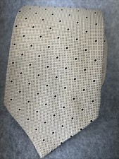 ERMENEGILDO ZEGNA    Silk Necktie 58" ITALY Luxury POLKA DOT beige/Black