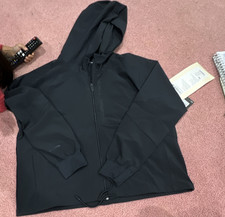 Under Armour Women's Black Hooded Full Zip Woven Jacket S Loose Fit