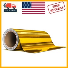 Durable 6" x 30ft Gold Chrome Vinyl Adhesive Tape Easy Air-Release Application