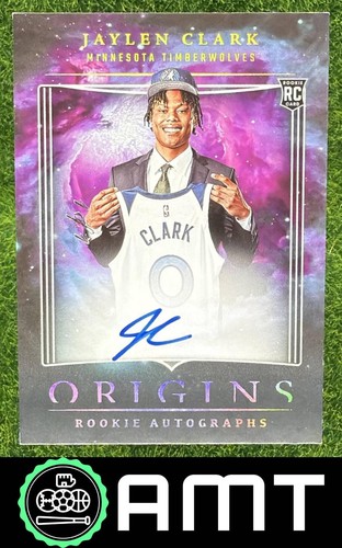 Jaylen Clark RC 2023-24 Panini Origins Rookie Black Auto 1/1 Timberwolves