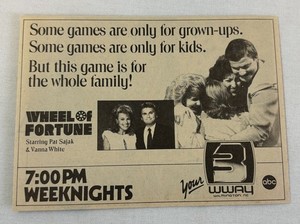 1988 WWAY tv ad ~ WHEEL OF FORTUNE some games are only for grown ups