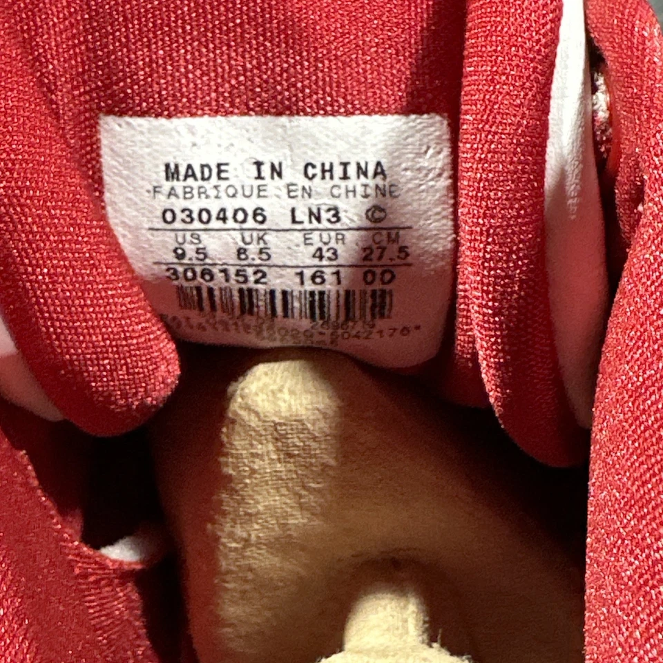 Air Jordan Nu' ретро 2 белые университетские красные серебристые 2003 размер 9,5 306152-161 - Изображение 2 из 4