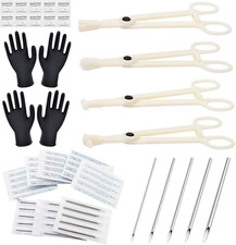 Body Piercing Kit 43PCS Professional Ear Nose Piercing Kit with 12G 14G 16G 18