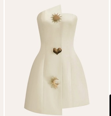 NWT Commense SMALL dress asymmetric Gold With schiaparelli Style Buttons | eBay NWT Commense SMALL dress asymmetric Gold With schiaparelli Style Buttons | eBay