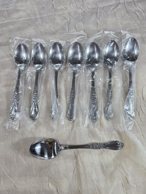 Oneida Northland Stainless Flatware, Korea. 8 Soup spoons In Plastic Sleeves