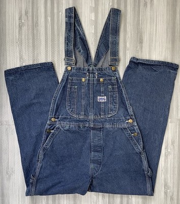 Vtg Big Smith Carpenter Overalls Blue Denim Work Bibs Men Small Farm Ranch USA