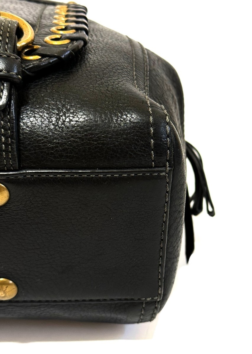 RARE Coach Vintage Y2K Chelsea Blk Studded Laced Leather Tote Bag