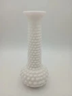 E O BRODY CO White Milk Glass Vase Hobnail Pattern 8 Inch Vintage