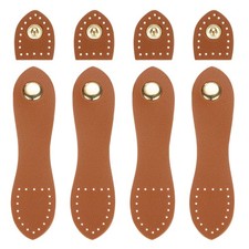 4 Sets de boutons pression en cuir marron pour fermetures de produits en cuir