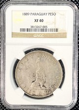 1889 Paraguay Peso NGC XF40 