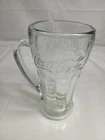 Vintage Libbey Coca Cola Mug With Handle Heavy Clear Glass Coke 6.25" Tall