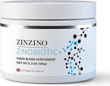 ZinoBiotic+ Gut Health Fiber Supplement – 8-Fiber Blend, GMO & Gluten-Free, 180g