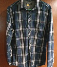 Eddie Bauer Shirt Mens Size Small Blue Plaid Classic Fit Wrinkle Free