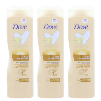 3x Dove Body Care Selbstbräunende Lotion je 250ml helle normale Haut