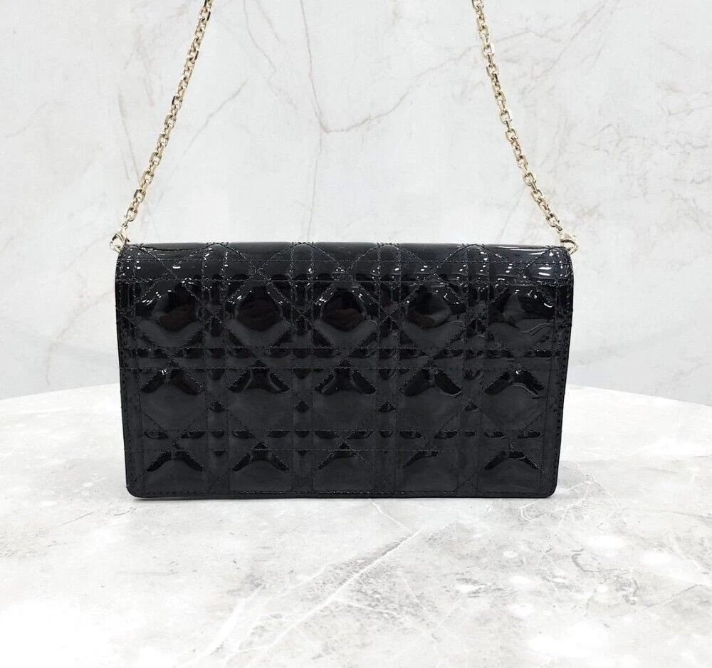 Sac chaîne pochette femme Dior noir verni S0204OVRB 127743255