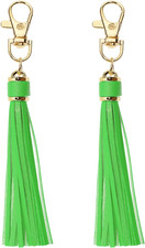 2Pcs 5.9'' Large PU Leather Tassel with Lobster Swivel Keychain Pendant for Hand