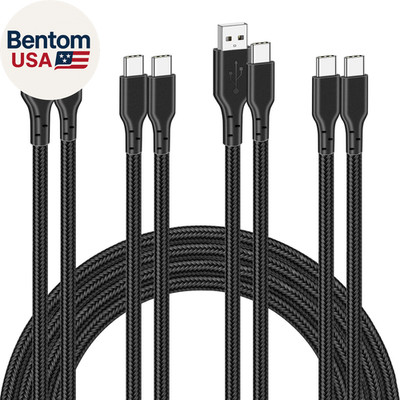 4 Pack Braided Charging Cable 60W 3.1FT(2 Pack USB to USB C and 2 Pack USB C to