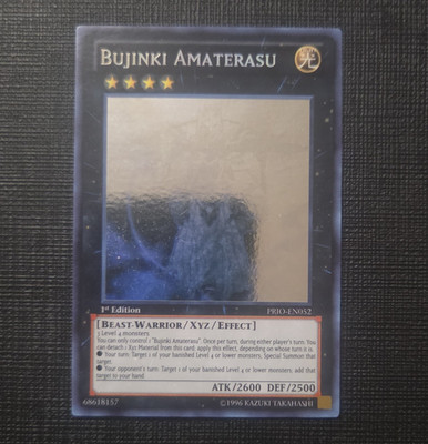 Yu-Gi-Oh! Bujinki Amaterasu PRIO-EN052 Ghost Rare 1st Ed ATK 2600