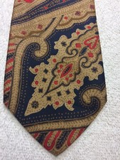 BROOKS BROTHERS BOYS TIE BEIGE BLACK RED BLUE BROWN 3.5 X 54