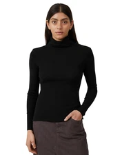 Cotton On Women's Everfine Roll Neck Knit Lightweight Sweater BLACK Size M NEW