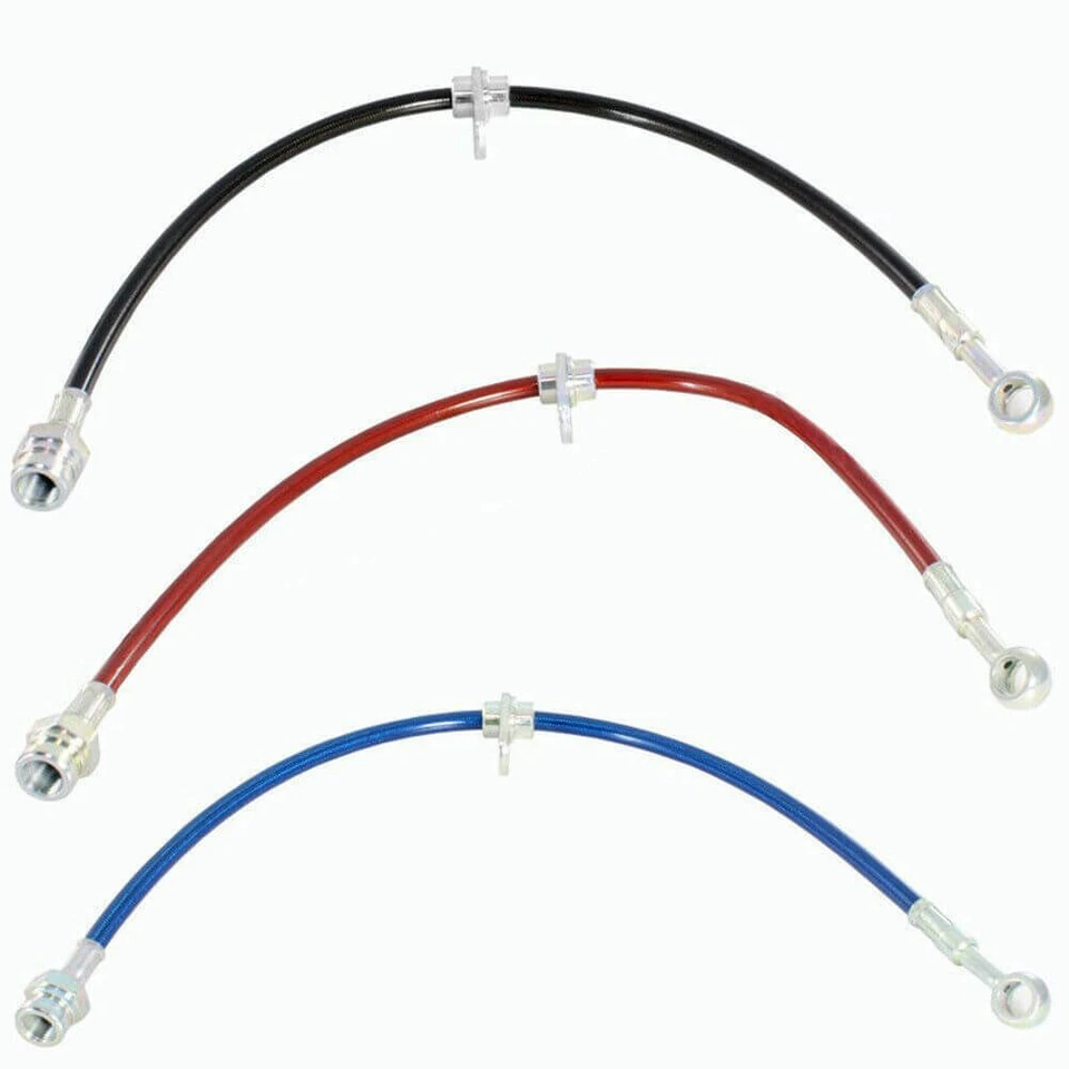 Fit Acura Integra 94-97 Honda Civic 92-95 Front Rear Stainless Brake Line Silver - Image 2 of 3