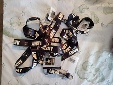 US ARMY LANYARD 4 pk Key chain Neck strap ID Holder Breakaway clasp Black.