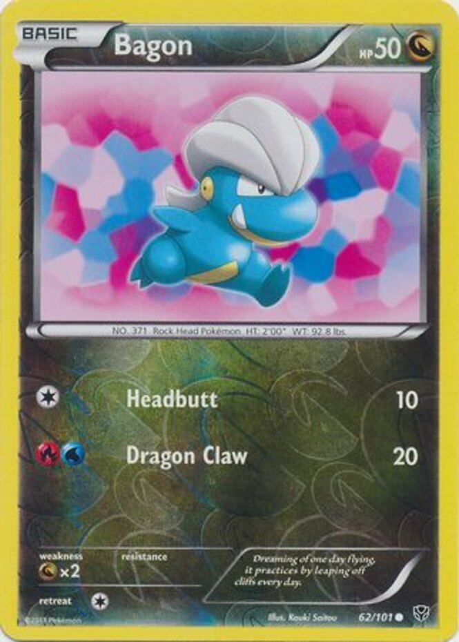 Pokemon - Bagon - 62/101 - Common - Reverse Holo - Plasma Blast - NM