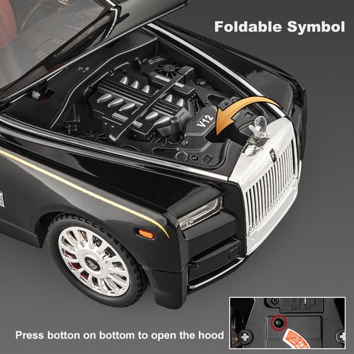 1:18 Scale Rolls-Royce Phantom Diecast Vehicle Model Car Toy Collection Gift - Picture 11 of 18