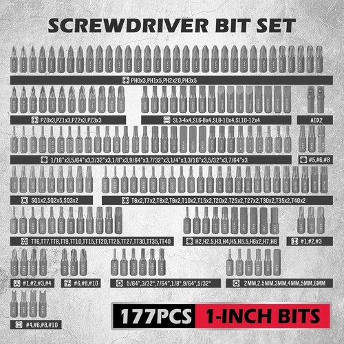 260-Piece Ultimate Screwdriver Bit Set - Security Bit Set, Screw Driver Bit Set - Picture 7 of 9