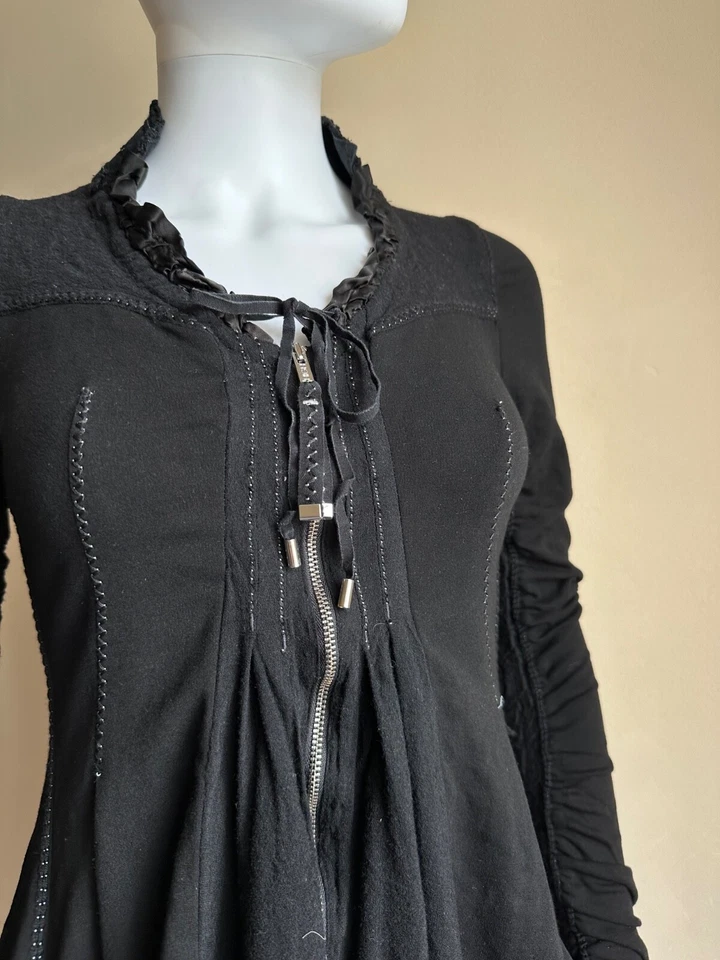 Vestido negro de gran tamaño de alto uso talla IT 42 EE. UU. 27 Awantgarde Foto 4 de 4