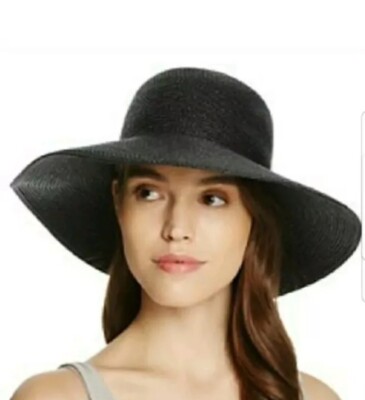 Eric Javits Hampton Hat Packable Squishee Floppy 50+ UPF Woven Beach Black s-l400.jpg main image 3