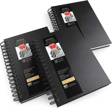 Spiral Sketch Book 5.5X8.5 Drawing Pad 3 Pack 100 Sheets