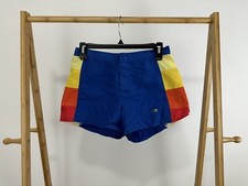 VTG 80s OP Ocean Pacific Rainbow Gradient Bold Colors Nylon Swim Shorts Trunks