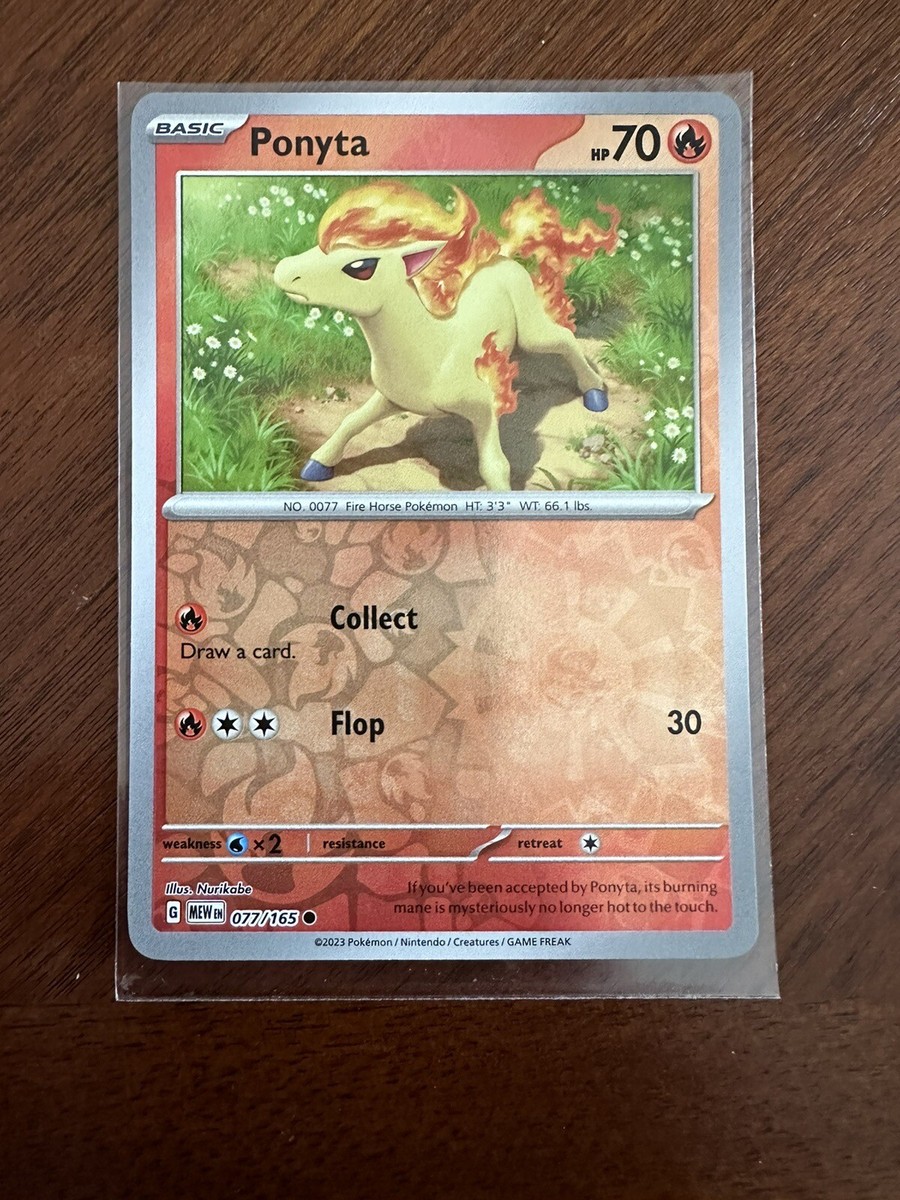 Ponyta 077/165 Reverse Holo Pokemon Scarlet & Violet 151 NM Ponyta 077/165 Reverse Holo Pokemon Scarlet & Violet 151 NM