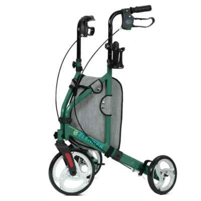 Elenker 3 Wheel Walker for Seniors, Foldable Rollator Walker - Green