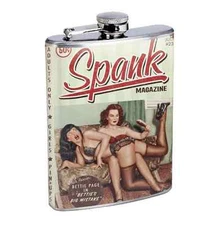 Spank Magazine Sexy Vintage 8oz Stainless Steel Flask Drinking Whiskey 