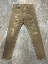 Dsquared2 Cool Girl Mid Rise Crop Destroy Tan Denim Jeans Size EUR 36