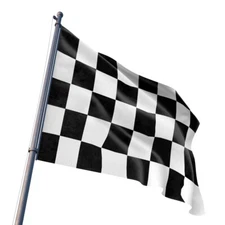 3x5' FT Checkered Flag Black White Nascar Racing Race Car Speedway Outdoor Cheer