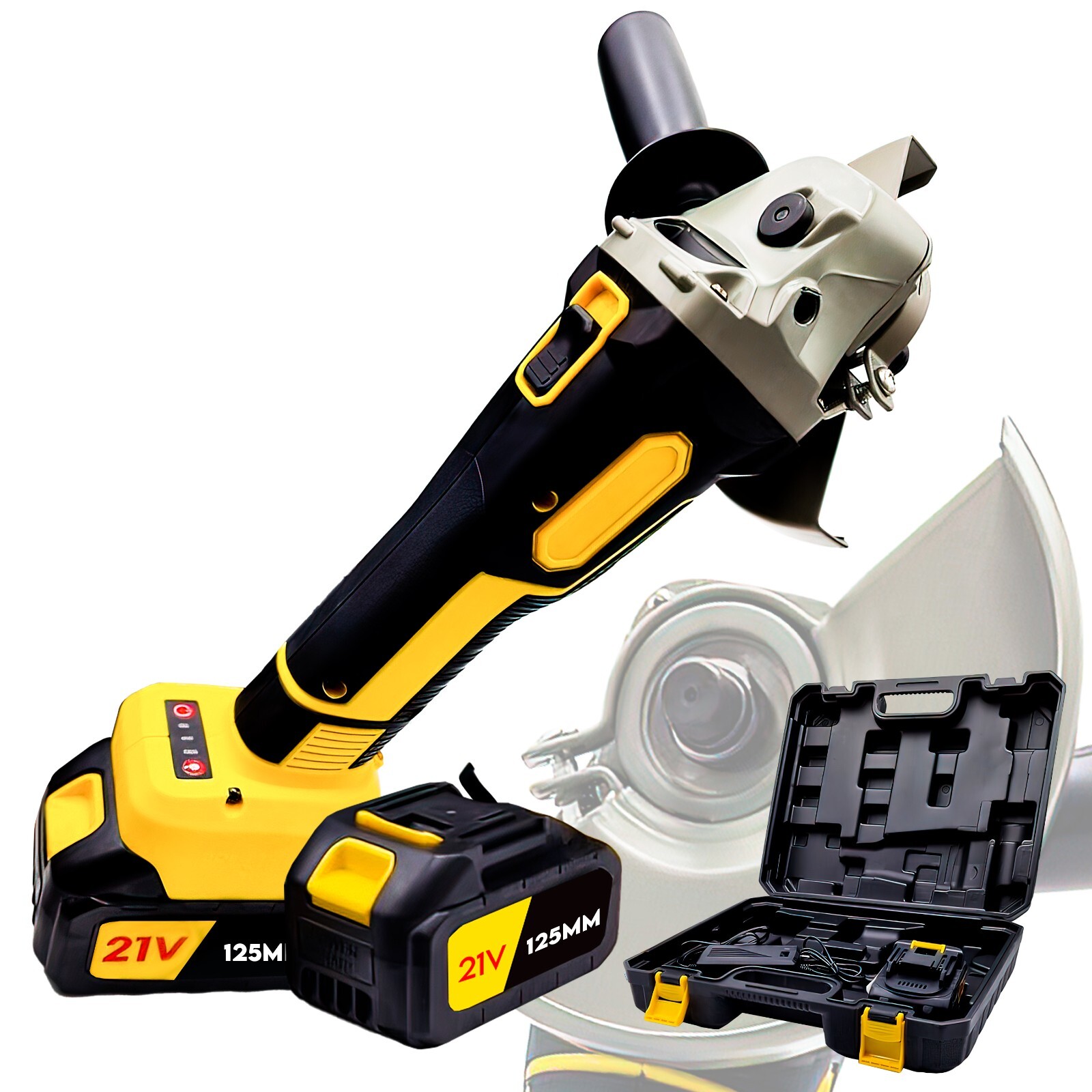 Smerigliatrice flex angolare 2 batteria 100/125mm 21 V 4mAh 8500rpm  + valigetta