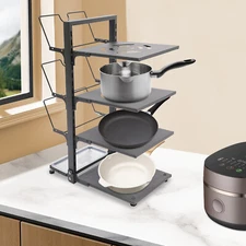4-tier Modern Pot and Pan Organizing Rack Pot Organizer Kitchen Pot Organizer