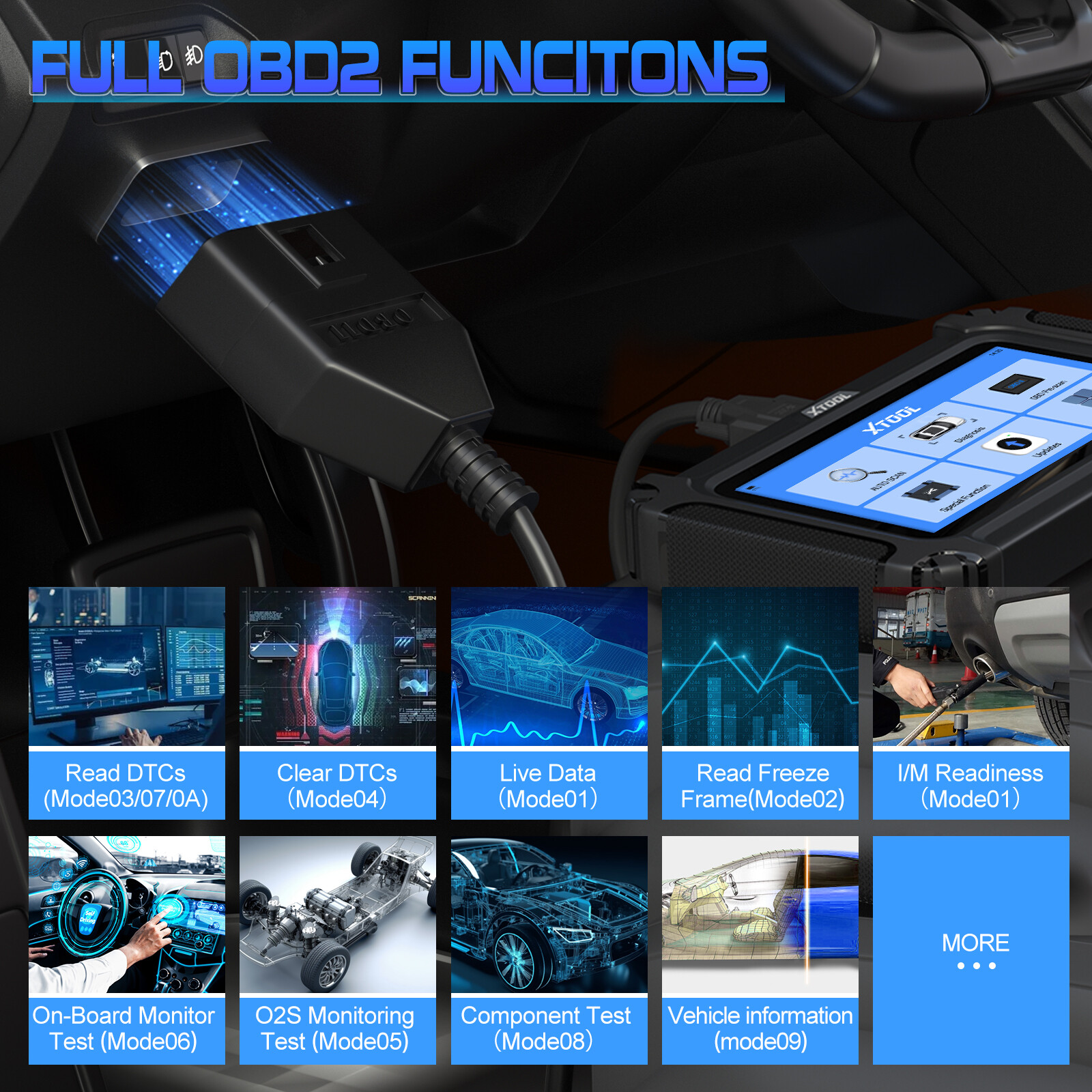 XTOOL IP500 OBD2 Scanner Full System Diagnostic Tool for Chevrolet 25 Functions